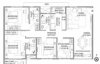 Provident Crest 4 BHK Duplex Apartment Floor Plan